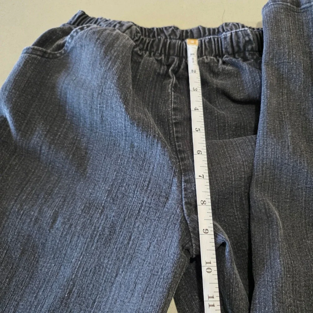 Alfred Dunner Black Denim Elastic Waist‎ Pull On Pants Petite 10 101CJ66BS